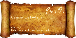 Csere István névjegykártya